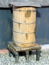 Timber water tank on base